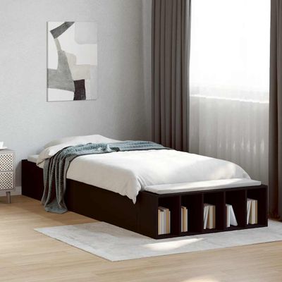 vidaXL Posteľný rám čierny 90x190 cm kompozitné drevo