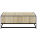 vidaXL Konferenčný stolík dub sonoma 80x80x30cm kompozitné drevo kov
