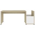 vidaXL Konferenčný stolík, biela+sonoma 90x45x35 cm, kompozitné drevo