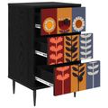vidaXL Nočný stolík ESSEN 2 ks Čierny dub 36 x 33 x 61 cm