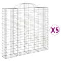 vidaXL Oblúkové gabiónové koše 5ks 200x30x180/200cm pozinkované železo