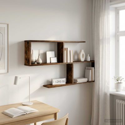 vidaXL Stenná polica Dymový dub 100 x 12 x 50,5 cm Kompozitné drevo