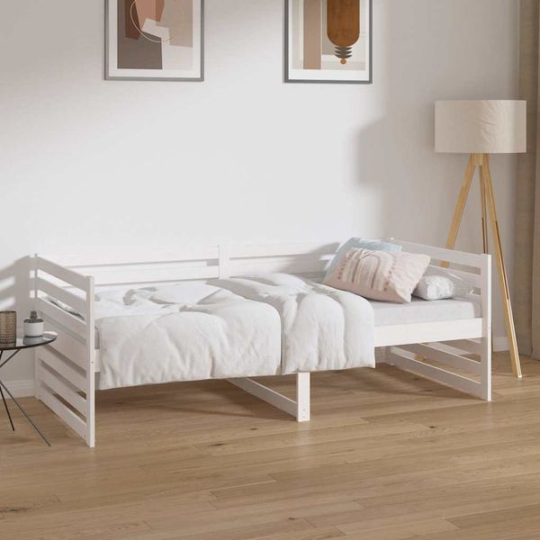 vidaXL Denná posteľ s matracom biela 90x190 cm masívna borovica