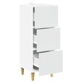 vidaXL Zásuvkový kabinet Biela 33 x 34,5 x 90 cm Kompozitné drevo