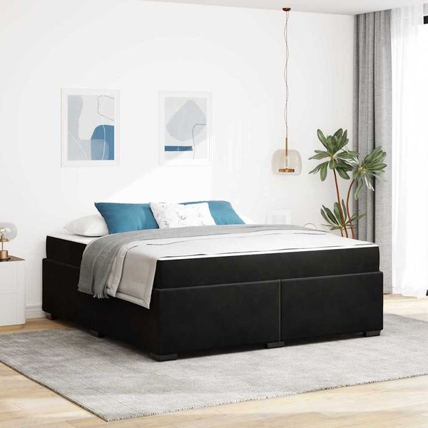 vidaXL Rám postele s matracmi Čierna 180 x 200 cm látka