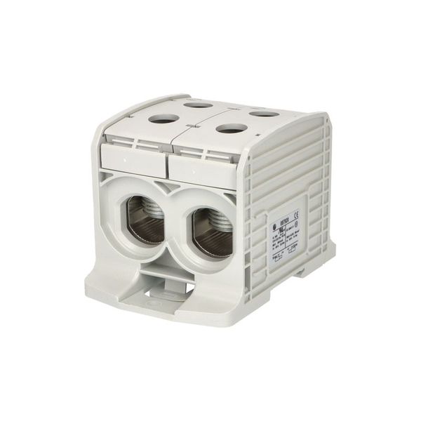 Univerzálna svorka RKA 300 1/4 L G, 520 A, 1 pól. (4x vstup), AL/CU, sivá, na DIN/na panel