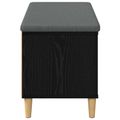 vidaXL Predsieňová lavica s vankúšom Čierny Dub 100 x 38 x 46 cm