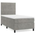 vidaXL Posteľný rám boxsping s matracom bledosivý 90x190 cm zamat