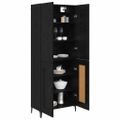 vidaXL Highboard Čierny dub 69,5 x 34 x 180 cm Kompozitné drevo