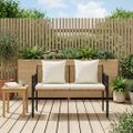 vidaXL Záhradné lavičky 2 -Seater 116 x 56 x 75 cm polyratan