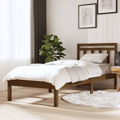 vidaXL Posteľný rám medovohnedý borovicový masív 100x200 cm