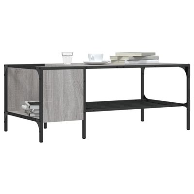 vidaXL Konferenčný stolík s regálom sivý sonoma 100x51x40cm komp.drevo