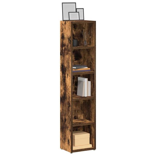 vidaXL CD skrinky 2 ks dymový dub 21x16x93,5 cm spracované drevo