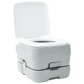 vidaXL Kempingové WC Šedý a biely 41,5 x 36,5 x 30 cm Polyetylén