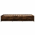 vidaXL Posteľný rám bez matraca dymový dub 90x190 cm kompozitné drevo