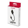 AXAGON ADA-12, USB 2.0 - externá zvuková karta, 48kHz/16-bit stereo, kovová, kábel USB-A 15 cm Zvuková karta, externá, kábel 15cm, USB 2.0, čierna