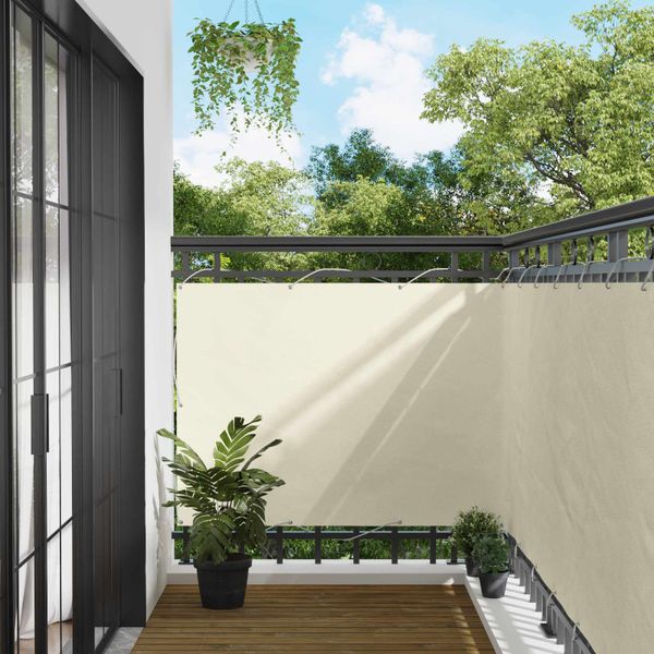 vidaXL Balkónová obrazovka Krémová 110 x 600 cm Oxfordská látka