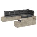 vidaXL Súprava záhradných pohoviek 8 ks Svetlosivá Poly ratan