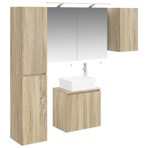 vidaXL Set kabinetov do kúpeľne 5 pcs Dub sonoma 50 x 14,5 x 70 cm