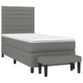 vidaXL Boxspring posteľ s matracom tmavosivá 90x200 cm látka