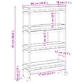 vidaXL Kuchynský vozík na kolieskach Prírodná 60 x 18 x 97 cm Bambus