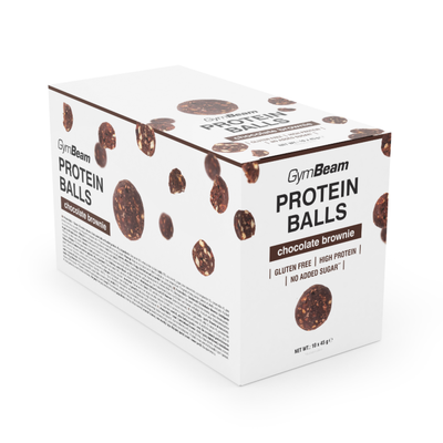 Protein Balls - GymBeam, čokoládové brownie, 10 x 45 g