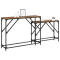 vidaXL Konzolový stôl 2 ks Staré drevo 100 x 28 x 75 cm