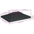 vidaXL Dvojitá strieška na altánok 310 g/m², 4x3 m, antracitová