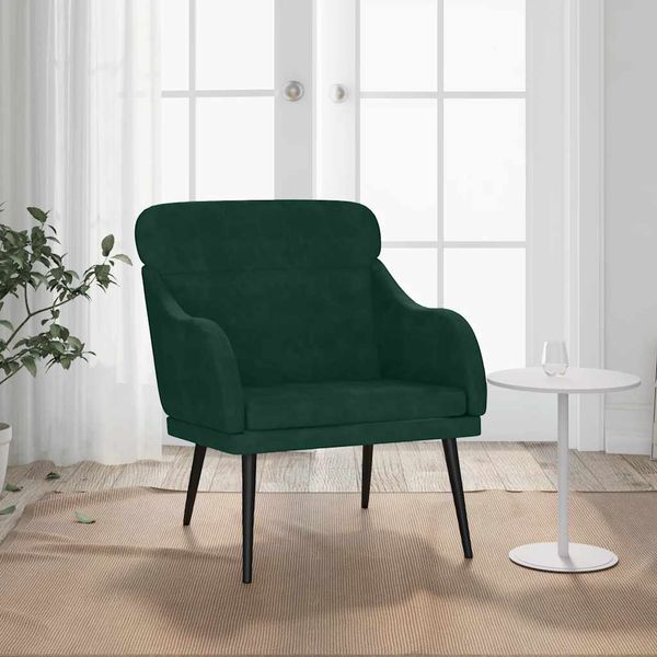 vidaXL Kreslo tmavozelené 63x76x80 cm zamat