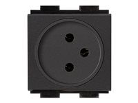 Mechanizmus napájacej zásuvky - Izrael - 2P+E - Typ H - 1 napájacia zásuvka - 2 moduly - 10 A - AC 220-240 V - čierna