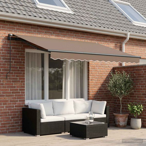 vidaXL Sklopná markíza Sivohnedá 3 x 2 m látka