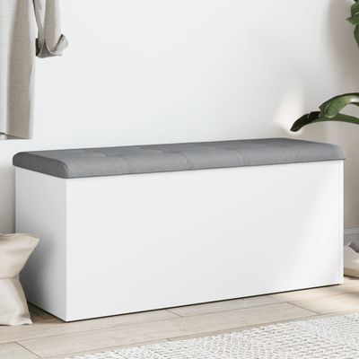 vidaXL Úložná lavica biela 102x42x45 cm, umelé drevo