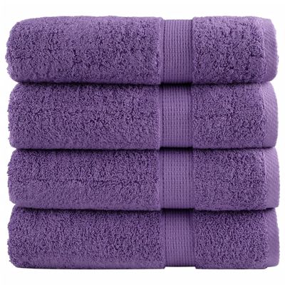 vidaXL Prémiové osušky SOLUND 4 ks fialové 100x150 cm 600 g/m2
