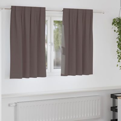 vidaXL Záclony na zatemnenie s krúžkami 2 ks Tmavohnedá 140 x 140 cm