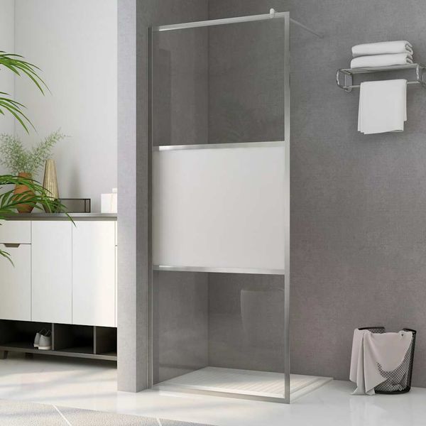 vidaXL Sprchová zástena z polopriehľadného ESG skla 90x195 cm