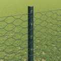 vidaXL Hexagonálny plot s stĺpom 50 x 1,2 m PVC potiahnutá oceľ Zelená