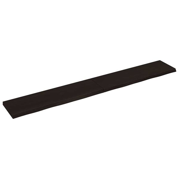 vidaXL Nástenná polica tmavohnedá 200x30x(2-4) cm ošetrený masívny dub