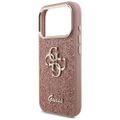 Guess Fixed Glitter Big 4G Kovový rám puzdro pre iPhone 17 Pro ružová