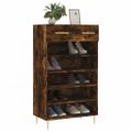 vidaXL Botník dymový dub 60x35x105 cm kompozitné drevo
