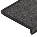 vidaXL Schodové rohože 15 ks 65x21x4 cm antracitové s obdĺžnikovým okrajom