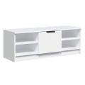 vidaXL TV stolík biely 102x35,5x36,5 cm spracované drevo
