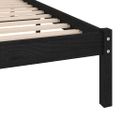 vidaXL Posteľný rám čierny drevený masív 75x190cm malé jednolôžko