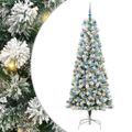 vidaXL Umelý Sklápací Vianočný Stromček 300 LED Zelená a biela 210 cm