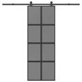 vidaXL Posuvné dvere s kovaním 76x205 cm tvrdené sklo a hliník úzke