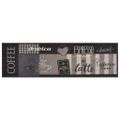 vidaXL Kuchynský koberec umývateľný Coffee čierny 45x150 cm zamat