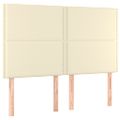 vidaXL Čelo postele krémové 144x5x118/128 cm umelá koža