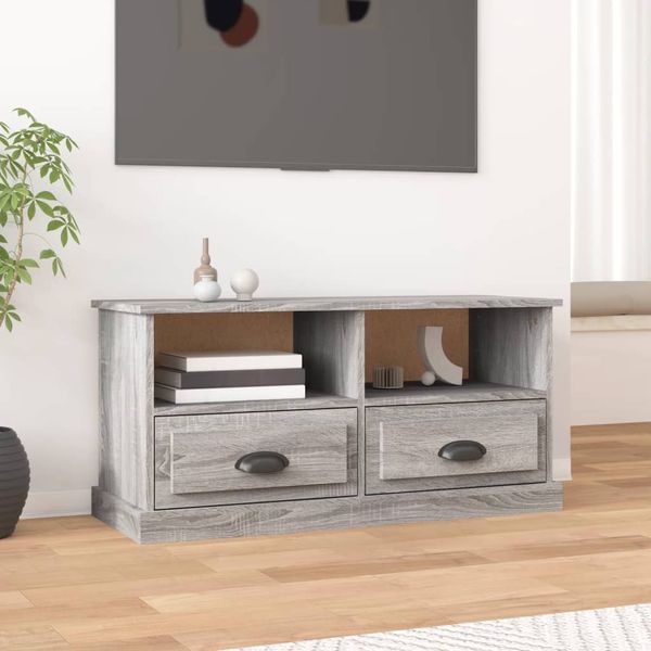 vidaXL TV skrinka sivý dub sonoma 93x35,5x45 cm kompozitné drevo