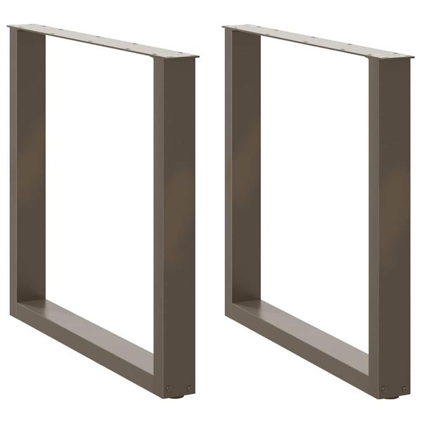 vidaXL Nohy k jedálenskému stolu v tvare U, 2 ks, prírodná oceľ, 80 x (72-73) cm, oceľ