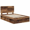 vidaXL Rám postele Staré drevo 135 x 190 cm Masívne borovicové drevo