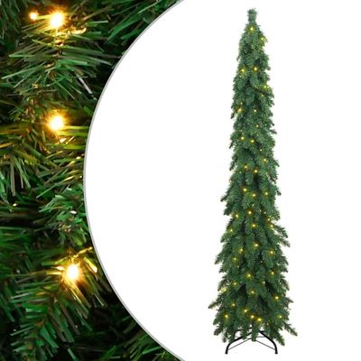 vidaXL Umelý predsvietený vianočný stromček so 130 LED 210 cm